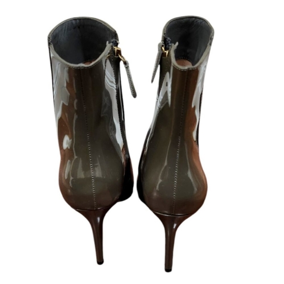J. Crew Women size 8.5 Khaki Patent Leather Shoe High-Heel Ankle Boot AE854 - Picture 7 of 12